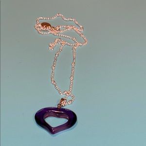 💜Purple Faceted Titanium Crystal 💟 925 Necklace